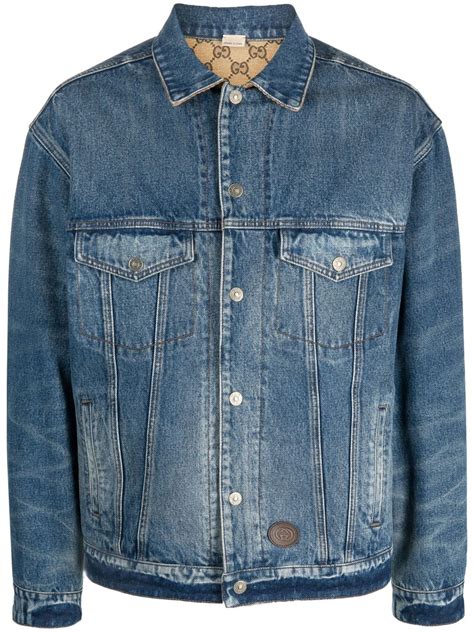 replica gucci jacket mens|GG reversible denim jacket .